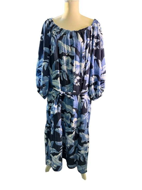 Tommy Bahama Dresses & Skirts - Tommy Bahama Navy and Light Blue Floral Maxi Dress XL